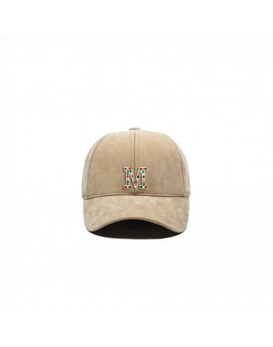İsme Özel Süet Kep Şapka - AB01013 - Bej