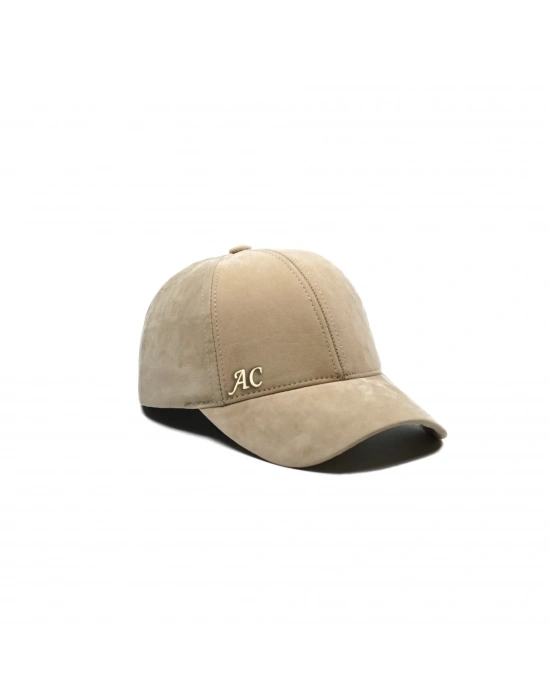 İsme Özel Süet Kep Şapka - AB01013 - Bej