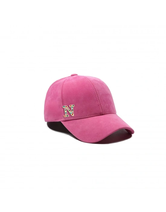 İsme Özel Süet Kep Şapka - AB01013 - Pembe