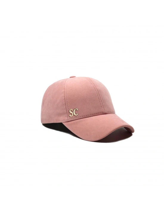 İsme Özel Süet Kep Şapka - AB01013 - Pudra
