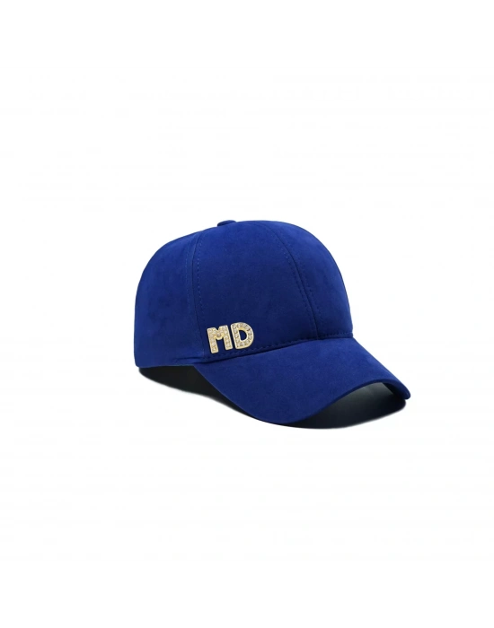 İsme Özel Süet Kep Şapka - AB01013 - Saks Mavisi