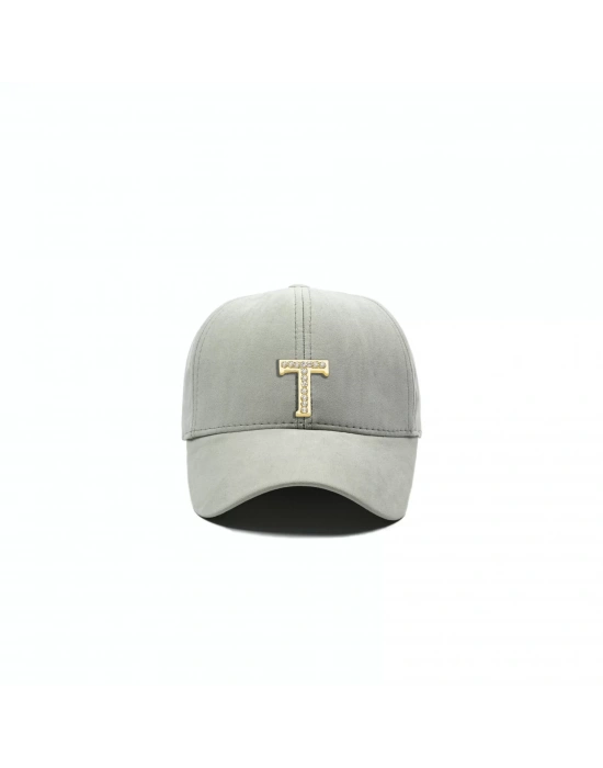 İsme Özel Süet Kep Şapka - AB01013 - Taş