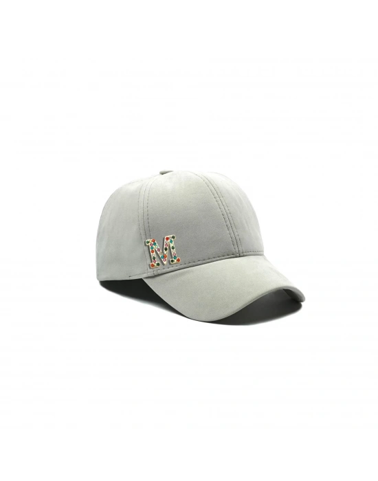 İsme Özel Süet Kep Şapka - AB01013 - Taş