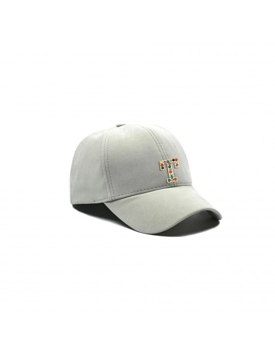 İsme Özel Süet Kep Şapka - AB01013 - Taş