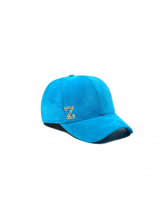 İsme Özel Süet Kep Şapka - AB01013 - Turkuaz