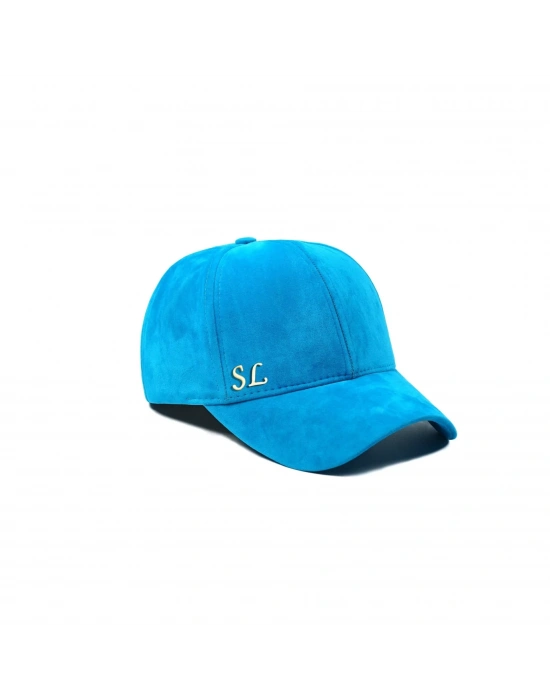 İsme Özel Süet Kep Şapka - AB01013 - Turkuaz
