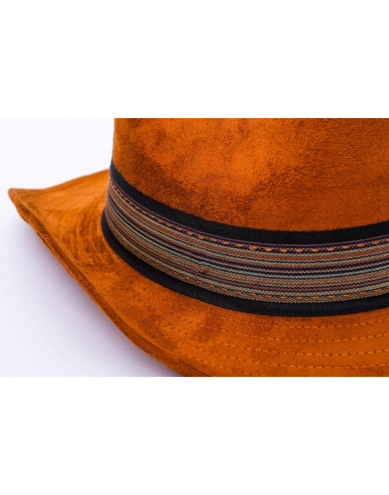 İsme Özel Süet Kovboy Fötr Şapka - AB01007 - Taba