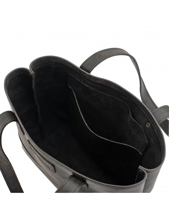 İsme Özel Tote Bag El Omuz Çantası - %100 Rainbow Deri - AC03003 - Antrasit