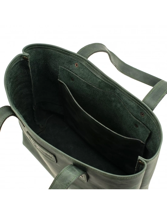 İsme Özel Tote Bag El Omuz Çantası - %100 Rainbow Deri - AC03003 - Haki