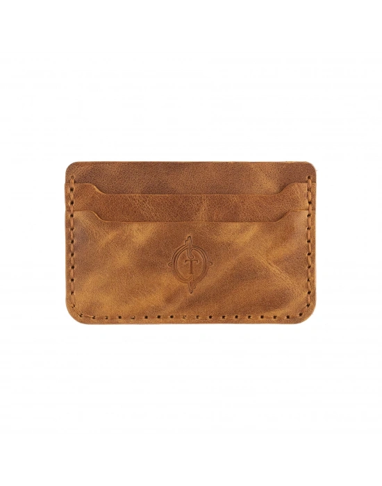 İsme Özel Yatay Kartlık - %100 Rainbow Deri - A011001 - Camel