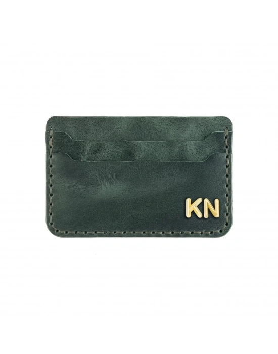 İsme Özel Yatay Kartlık - %100 Rainbow Deri - A011001 - Haki