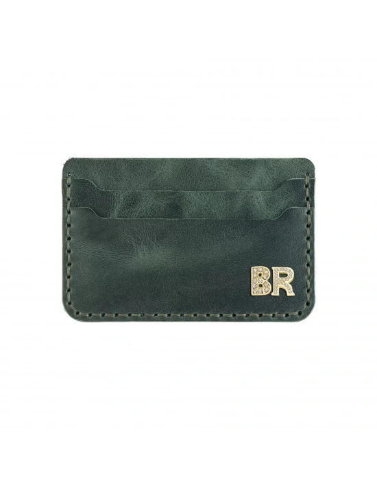 İsme Özel Yatay Kartlık - %100 Rainbow Deri - A011001 - Haki