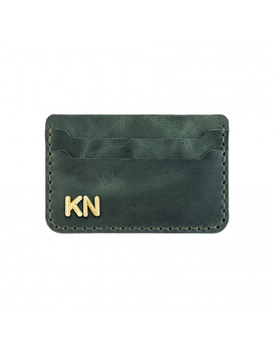 İsme Özel Yatay Kartlık - %100 Rainbow Deri - A011001 - Haki