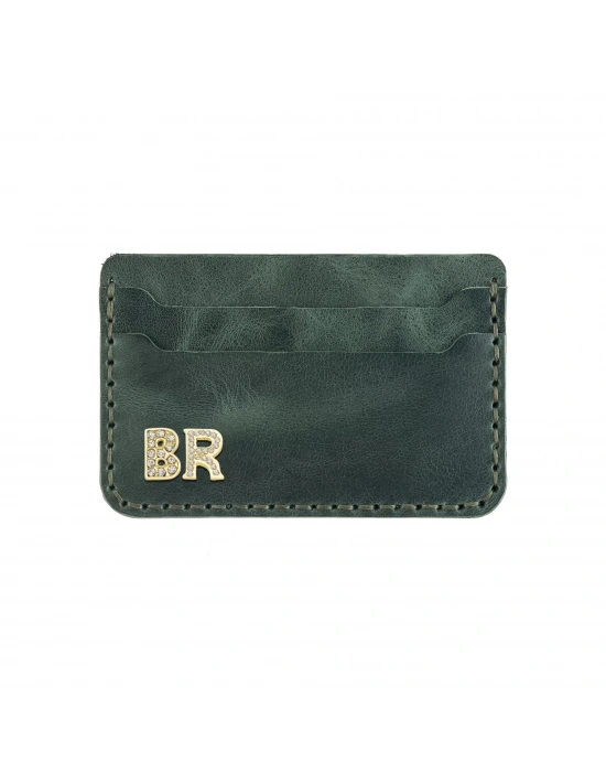 İsme Özel Yatay Kartlık - %100 Rainbow Deri - A011001 - Haki