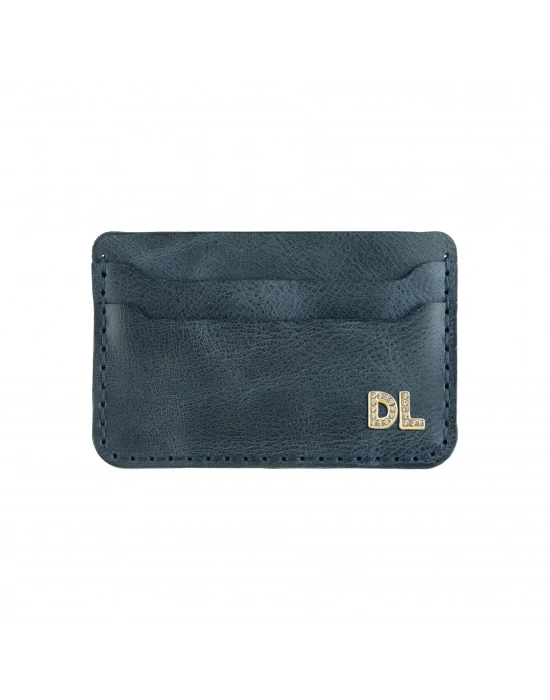 İsme Özel Yatay Kartlık - %100 Rainbow Deri - A011001 - Lacivert