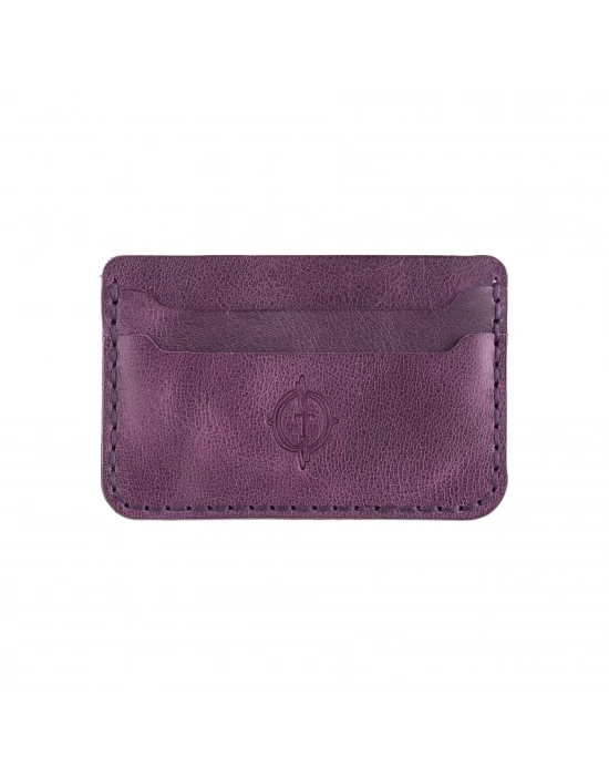 İsme Özel Yatay Kartlık - %100 Rainbow Deri - A011001 - Mor