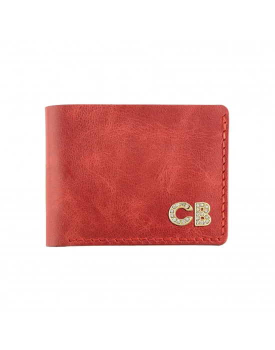 İsme Özel Yatay Klasik Cüzdan - %100 Rainbow Deri - A010001 - Kırmızı