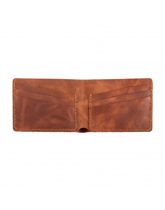 İsme Özel Yatay Klasik Cüzdan - %100 Rainbow Deri - A010001 - Tobacco