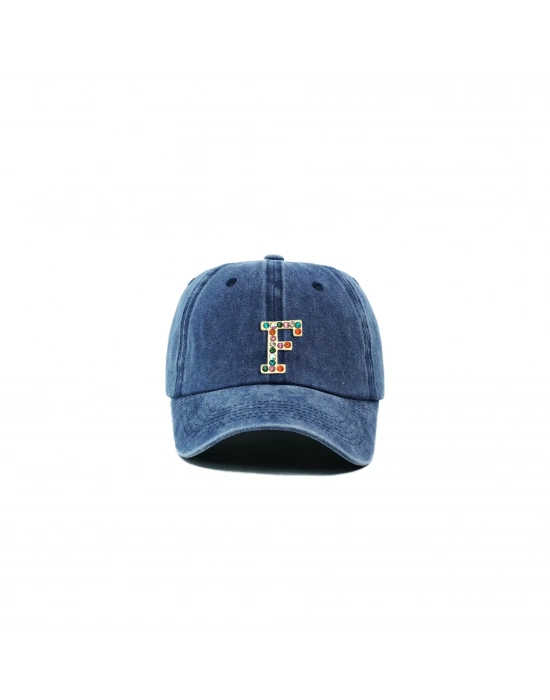 İsme Özel Yıkamalı Kep Şapka - AB01010 - Lacivert