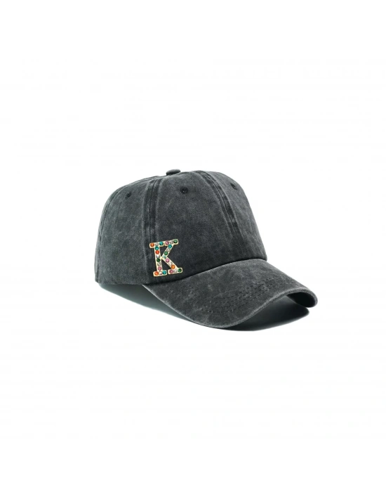 İsme Özel Yıkamalı Kep Şapka - AB01010 - Siyah