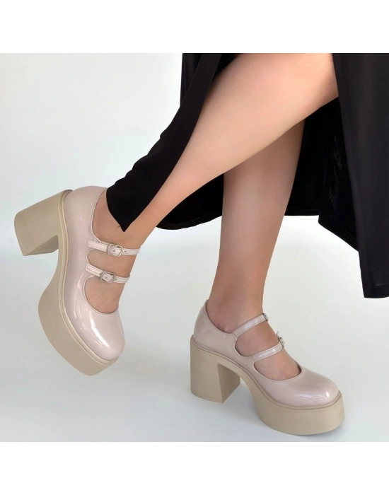 Jarlo Bej Rugan Dolgu Topuk Ayakkabı