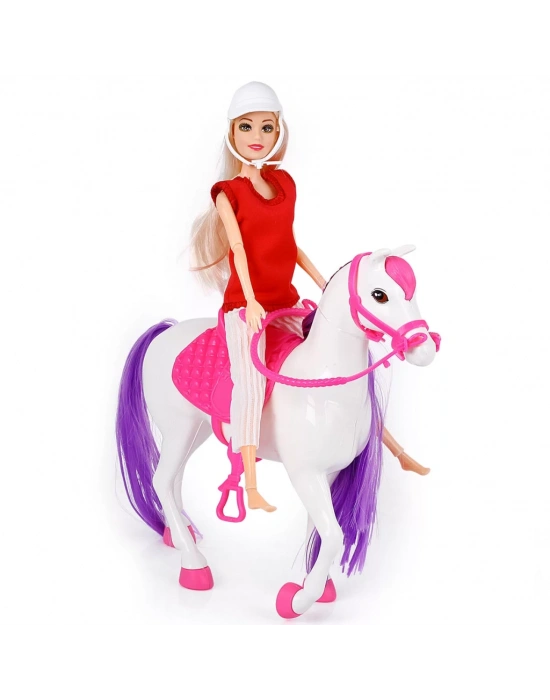 Jasmine Atlı Bebek Beyaz-Pembe
