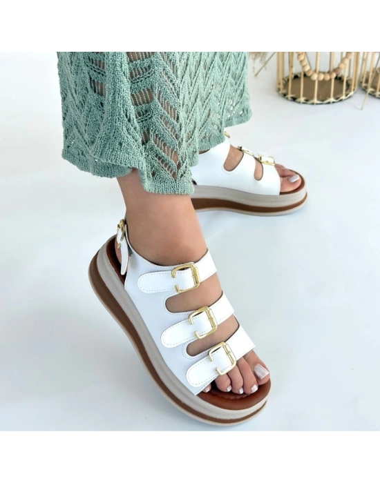 Jatay Beyaz Cilt Sandalet