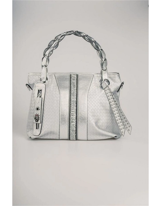 Jaxe Gri Cilt Omuz Çantası