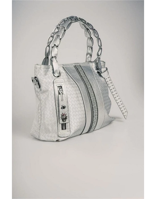 Jaxe Gri Cilt Omuz Çantası