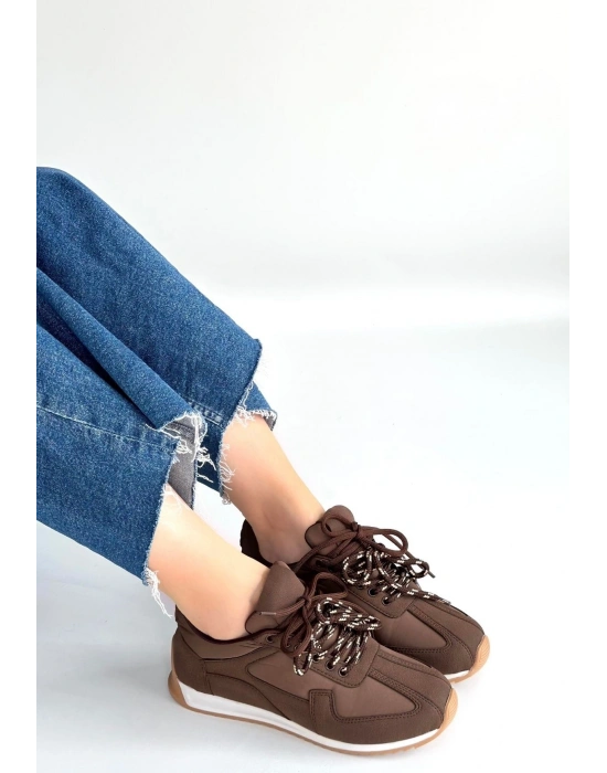 Jeat Kahverengi  Nubuk Bağcıklı Spor Ayakkabı