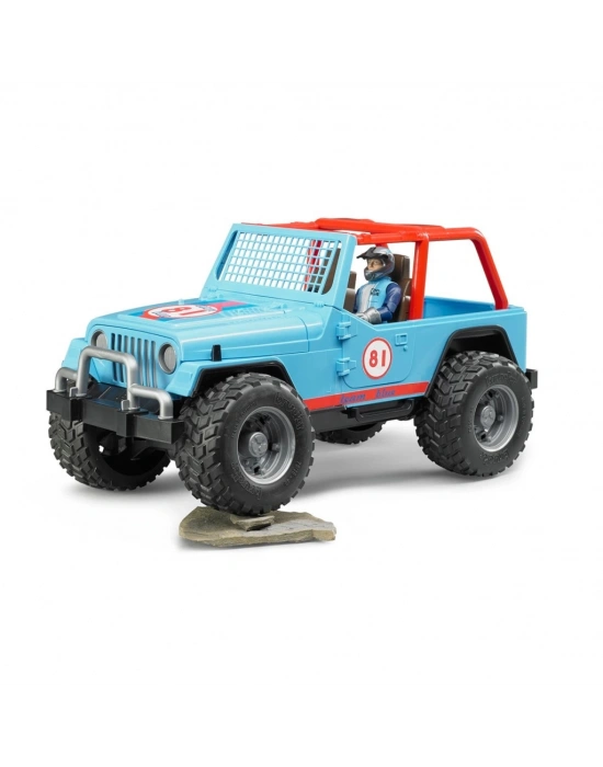 Jeep Cross Mavi Safari Aracı Ve Kasklı Pilotu