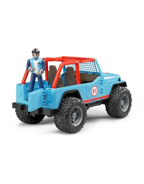 Jeep Cross Mavi Safari Aracı Ve Kasklı Pilotu