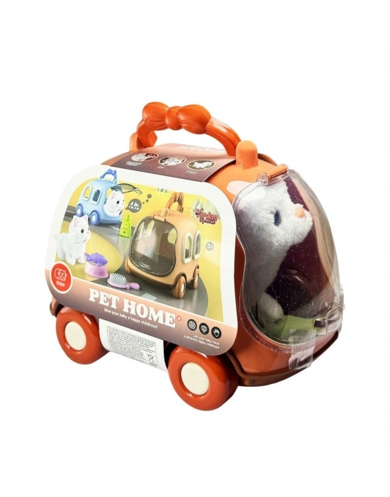 JND-6801 Taşıma Araba Çantalı Hareketli Pilli Kedi Set -Vardem Oyuncak