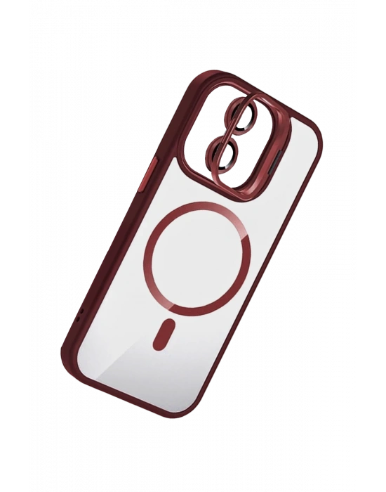 Joko Apple iPhone 11 Remim Lensli Magsafe Standlı Kapak - Bordo