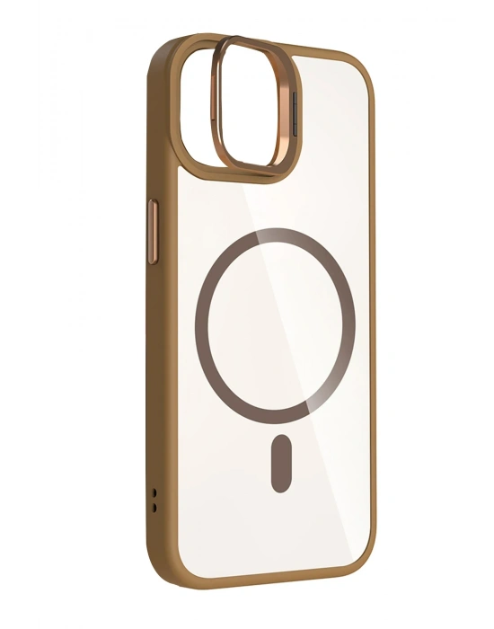Joko Apple iPhone 11 Remim Lensli Magsafe Standlı Kapak - Kahverengi