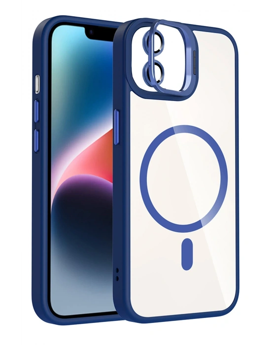 Joko Apple iPhone 11 Remim Lensli Magsafe Standlı Kapak - Lacivert