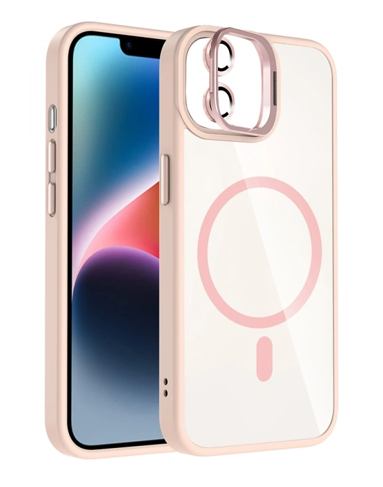 Joko Apple iPhone 11 Remim Lensli Magsafe Standlı Kapak - Pembe