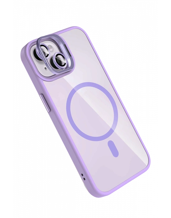 Joko Apple iPhone 13 Remim Lensli Magsafe Standlı Kapak - Lila