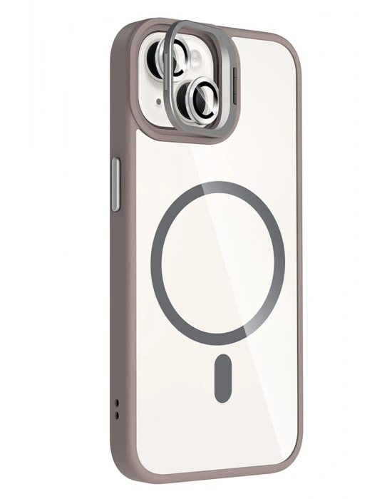 Joko Apple iPhone 13 Remim Lensli Magsafe Standlı Kapak - Titan Gri