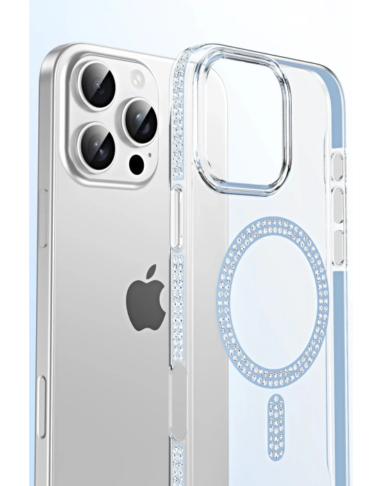 Joko Apple iPhone 14 Move Taşlı Magsafe Kapak - Gümüş