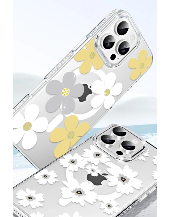 Joko Apple iPhone 14 Pro Max Floral Magsafe Kapak - Sarı