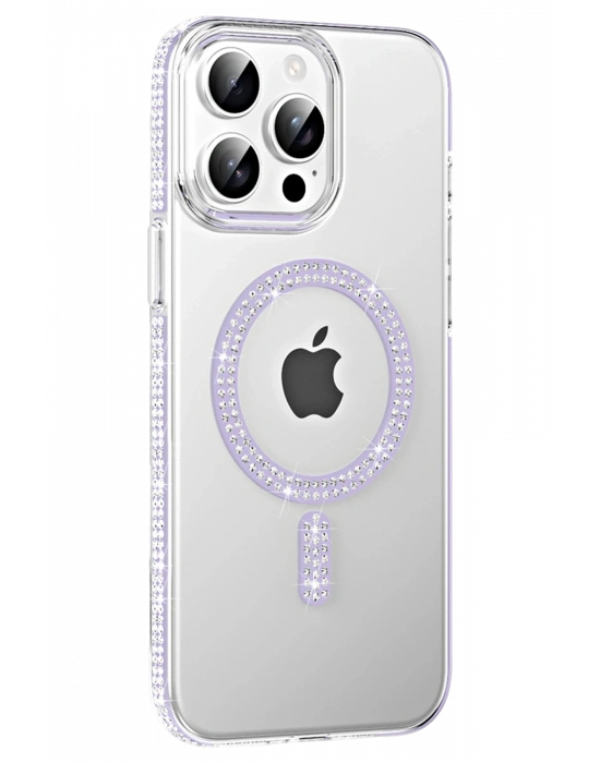 Joko Apple iPhone 14 Pro Max Move Taşlı Magsafe Kapak - Lila