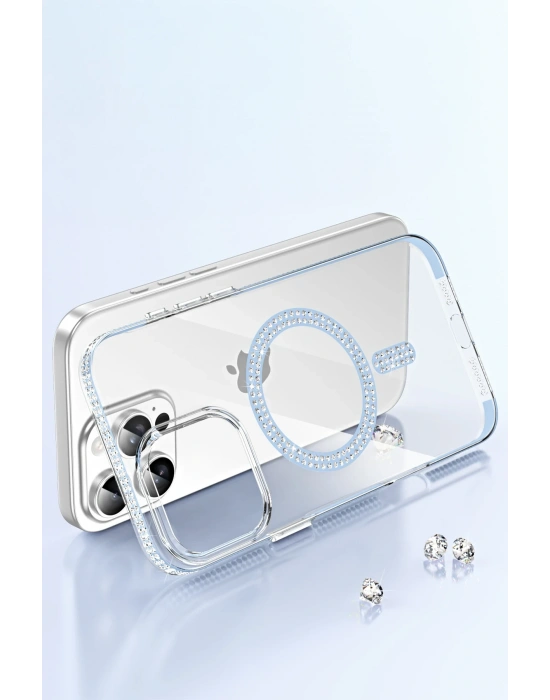 Joko Apple iPhone 14 Pro Max Move Taşlı Magsafe Kapak - Lila