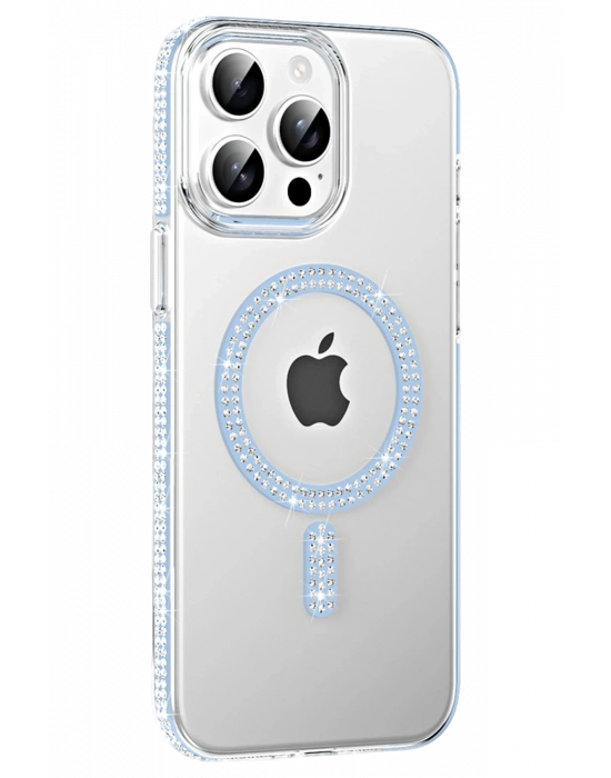 Joko Apple iPhone 14 Pro Max Move Taşlı Magsafe Kapak - Mavi