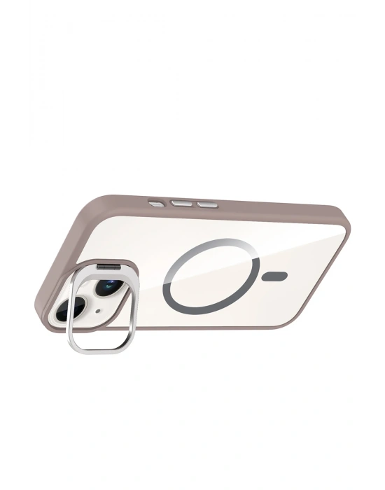 Joko Apple iPhone 14 Remim Lensli Magsafe Standlı Kapak - Titan Gri