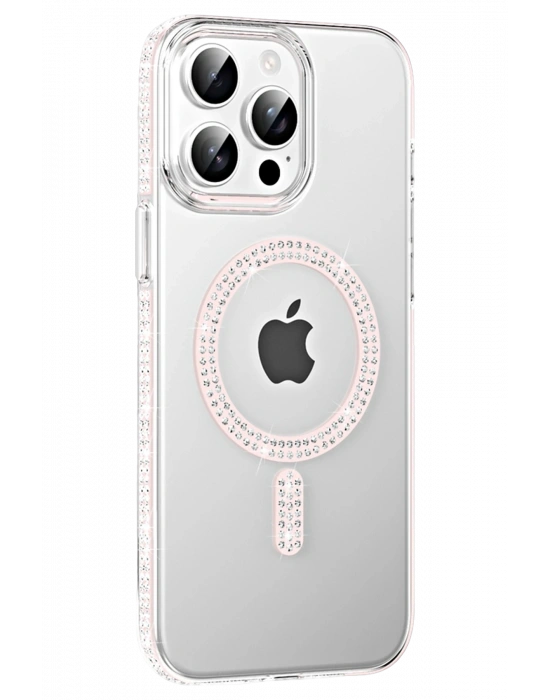 Joko Apple iPhone 15 Pro Move Taşlı Magsafe Kapak - Gümüş