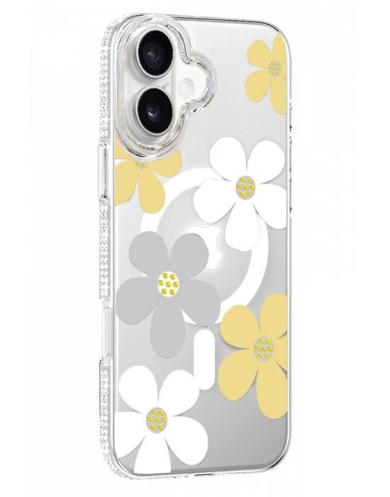 Joko Apple iPhone 16 Floral Magsafe Kapak - Sarı