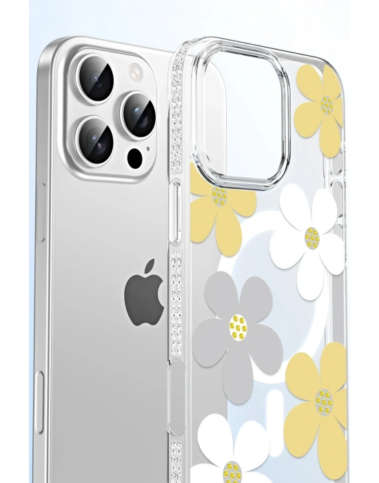 Joko Apple iPhone 16 Floral Magsafe Kapak - Turuncu