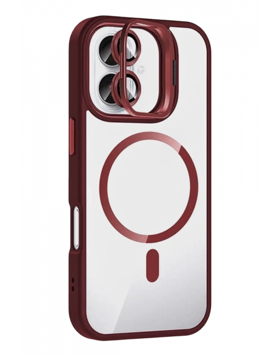 Joko Apple iPhone 16 Plus Remim Lensli Magsafe Standlı Kapak - Bordo