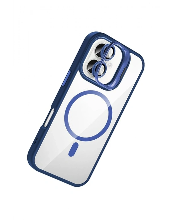 Joko Apple iPhone 16 Plus Remim Lensli Magsafe Standlı Kapak - Lacivert